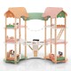 3-Tier Wooden Dollhouse for Kids Aged 3-8 Years Old with 32 Pieces of Accessories