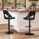 Bar Stools Set of 2 with Enlarged PU Leather Seat and Footrest