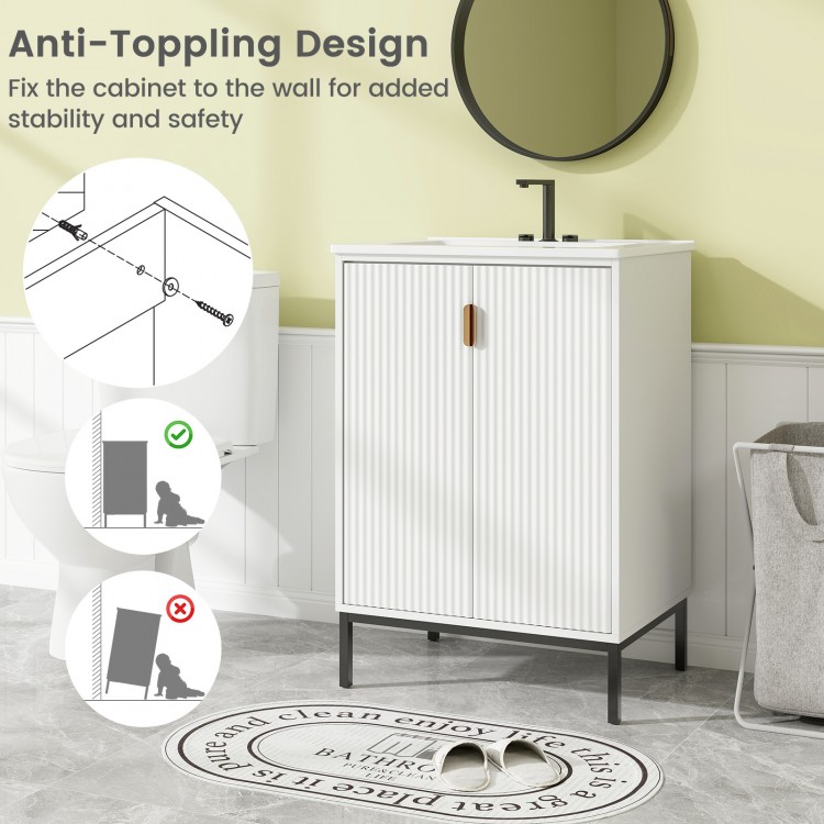 24 Inch Bathroom Vanity with Sink Combo and Adjustable Shelf