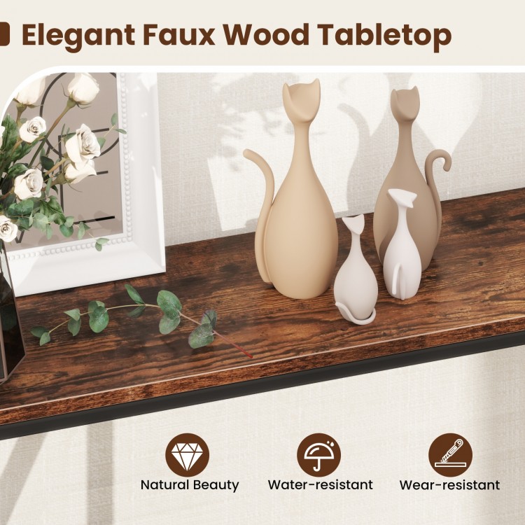 Narrow Console Table 2-Tier Entryway Table with Storage