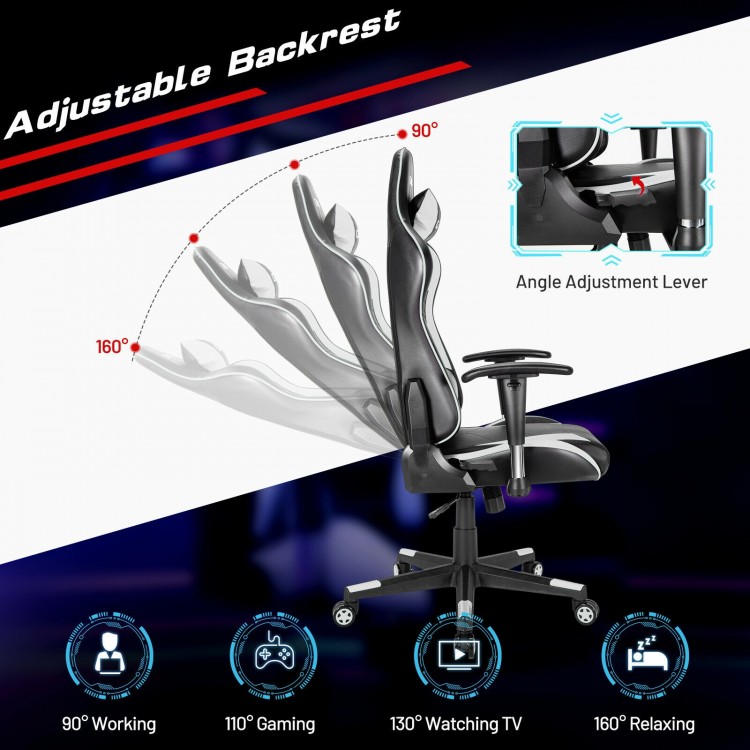 Gaming Chair Adjustable Swivel Racing Style Computer Office Chair