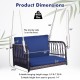 Patio Rattan Single Person Hanging Swing with Seat and Back Cushions
