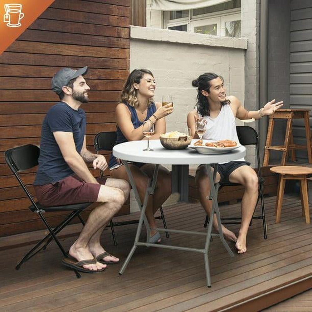 Ktaxon 10-Pack Black Plastic Folding Chairs – Ergonomic, Portable & Durable for Events