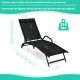 2 Pieces Outdoor Chaise Lounge with 5-Position Adjustable Backrest