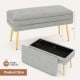 Velvet Upholstered Storage Bench with Removable Top