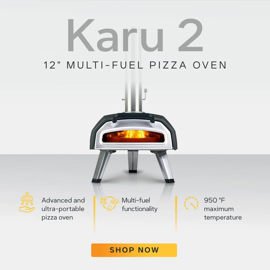 Ooni Karu 12 Multi-Fuel Outdoor Pizza Oven – 12 Inch Pizzas in 60 Seconds - Portable Wood and Gas Fired Pizza Oven with Pizza Stone, Dual Fuel Ooni Pizza Oven