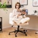 Cross Legged Chair with Wheels with Padded Seat Adjustable Height for Bedroom Study