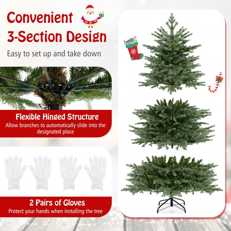5/6/7 Feet Artificial Christmas Tree with 1426/2116/3156 Lush PVC and 200/300/400 Warm White LED Lights