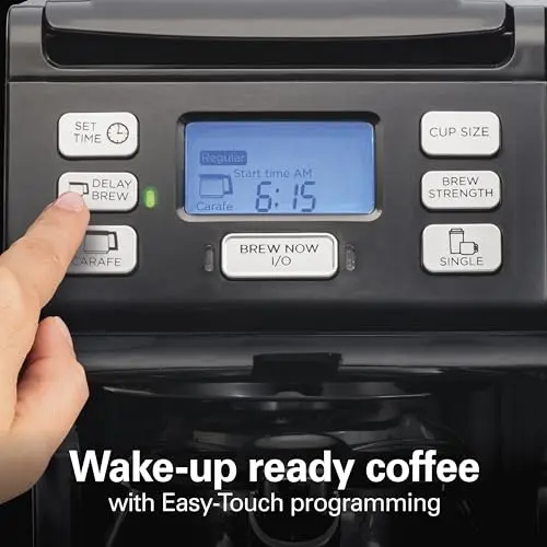 Hamilton Beach FlexBrew Trio 2-Way Coffee Maker, Compatible with K-Cup Pods or Grounds, Combo, Single Serve & Full 12c Pot, Black - Fast Brewing (49902)