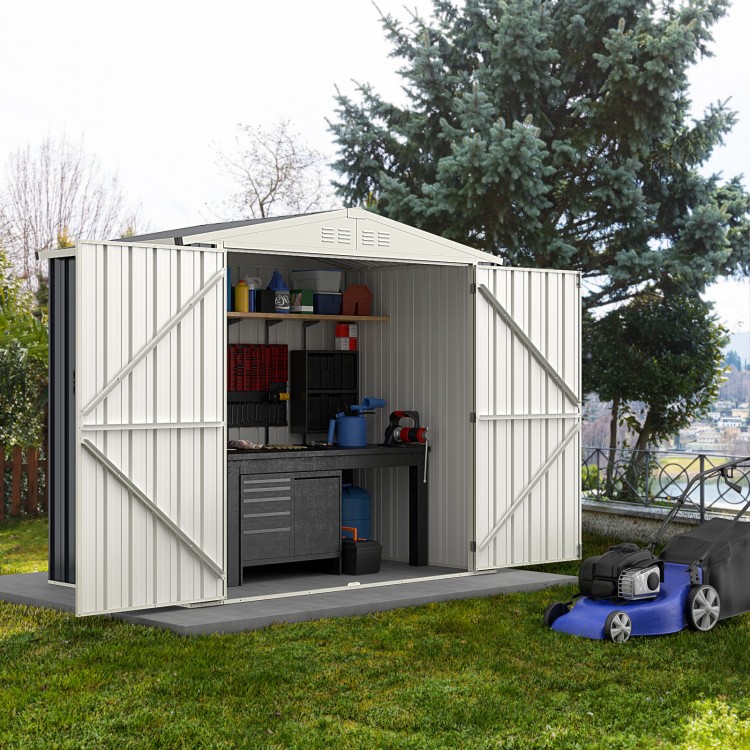 7 x 4 Feet Metal Outdoor Storage Shed with Lockable Door