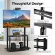 Mobile TV Stand with Camera Shelf and AV Shelves for 32-80 Inch Flat/Curved TVs