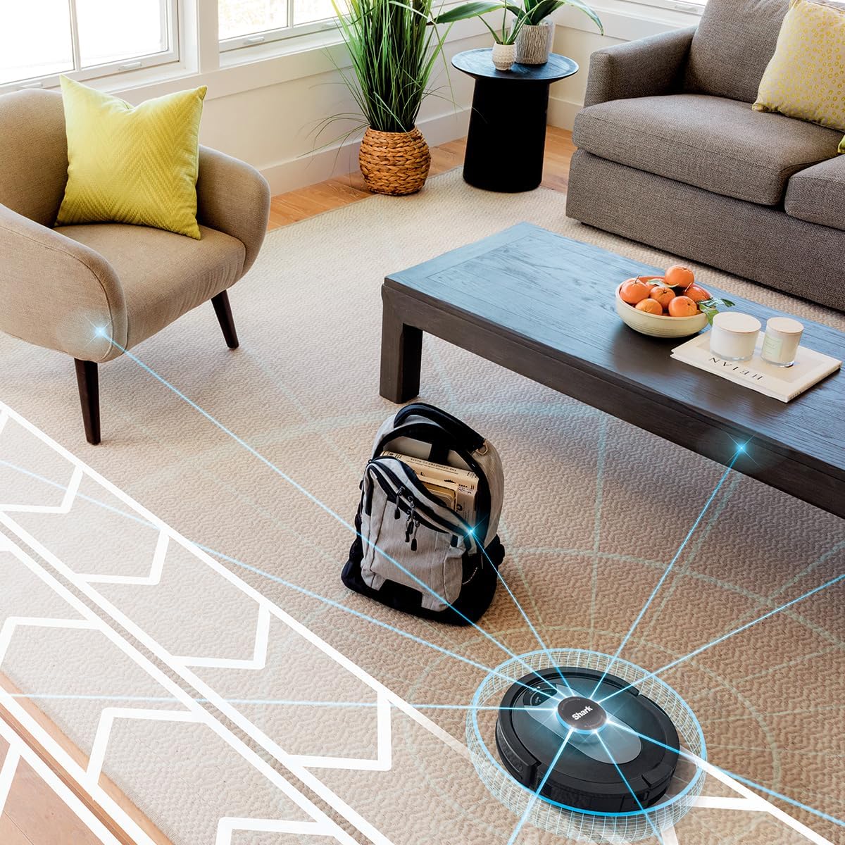 Shark UR2500SR Robot Vacuum, LiDAR Navigation, Self-Empty Base, Alexa Compatible, Black/Silver, 120-Min Battery