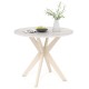 36-Inch Mid Century Modern Kitchen Table with Faux Marble Tabletop and Solid Rubber Wood Legs