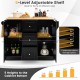 2-Door Large Mobile Kitchen Island Cart with Hidden Wheelsand 3 Drawers