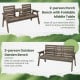 Outdoor Fir Wood Bench with Foldable Middle Table
