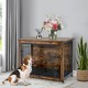 2-in-1 Wooden Dog Cage with Tray and Double Door