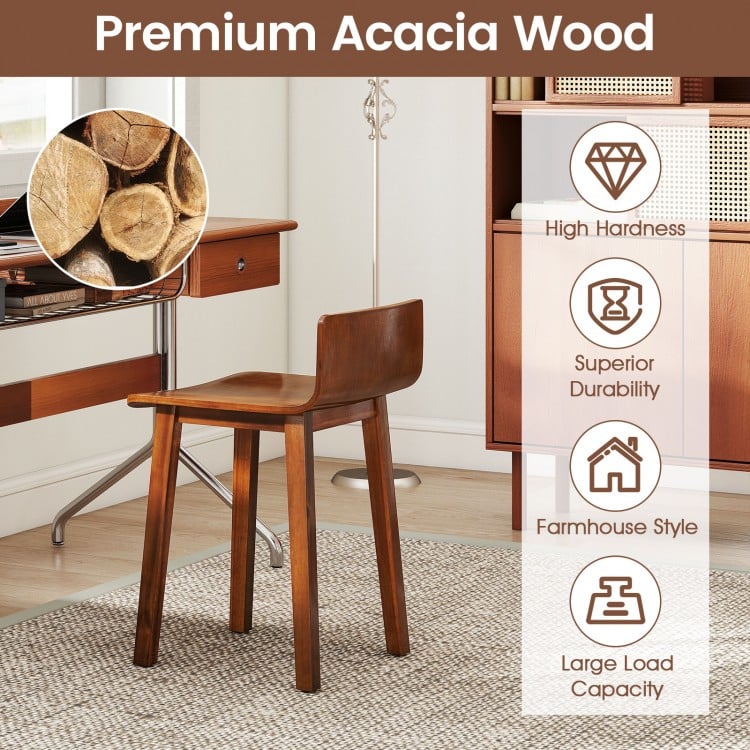 Wood Dining Chair Set of 2 Farmhouse Kitchen Dining Room Chairs Mid-Century Modern Armless Side Chairs