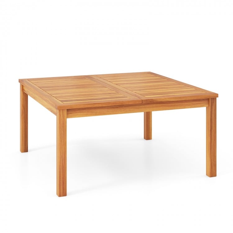 35.5 Inches Patio Solid Acacia Wood Coffee Table Side Table