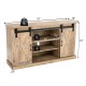 55 Inch Sliding Barn Door TV Stand with Adjustable Shelves for TVs up to 65 Inch