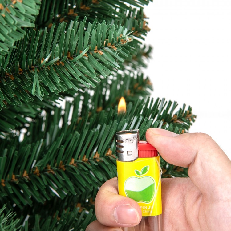 Pencil Christmas Tree with Memory Wire Branch Tips and Warm  LED Lights