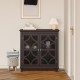 Kitchen Buffet Sideboard with Glass Doors and Adjustable Shelf