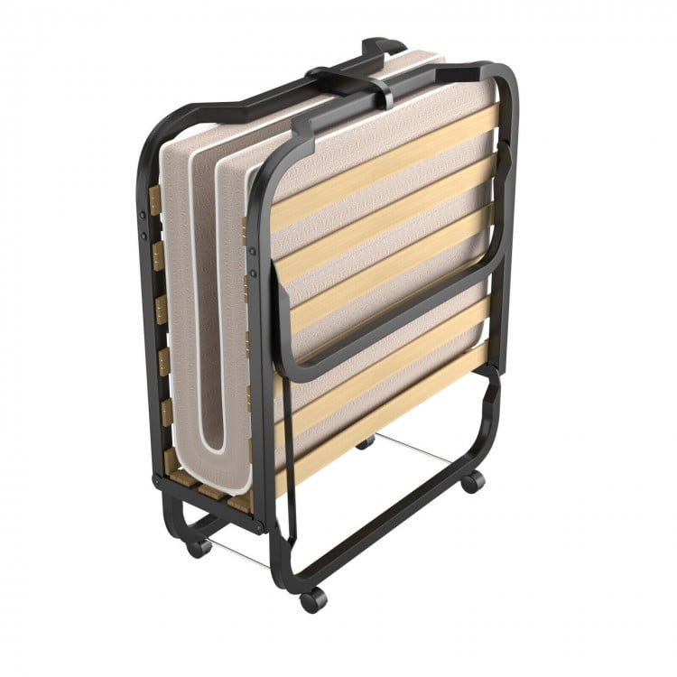 79 x 36 Inch Folding Rollaway Bed with Memory Foam Mattress