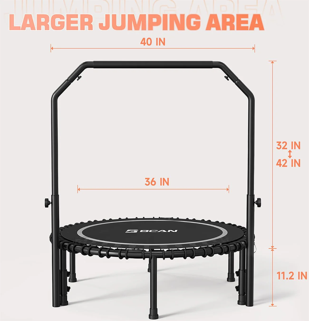 BCAN 450/550 LBS Foldable Mini Trampoline, 40