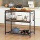 3 Shelves Kitchen Island Industrial Prep Table with Bottom Wine Rack
