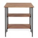 Acacia Wood Patio Folding Dining Table Storage Shelves