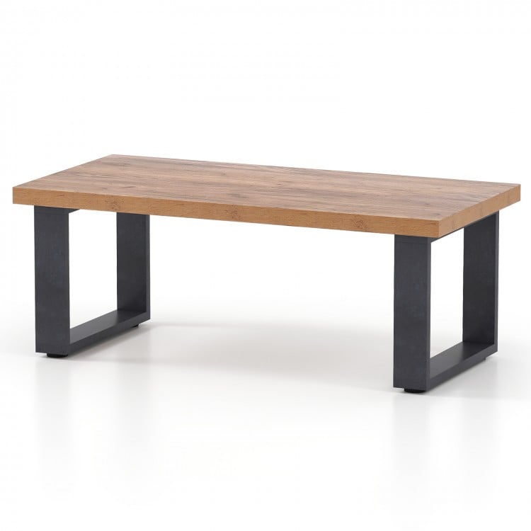 47 inch Farmhouse Style Rustic Coffee Table with Thickened Tabletop and Natural Wood Texture