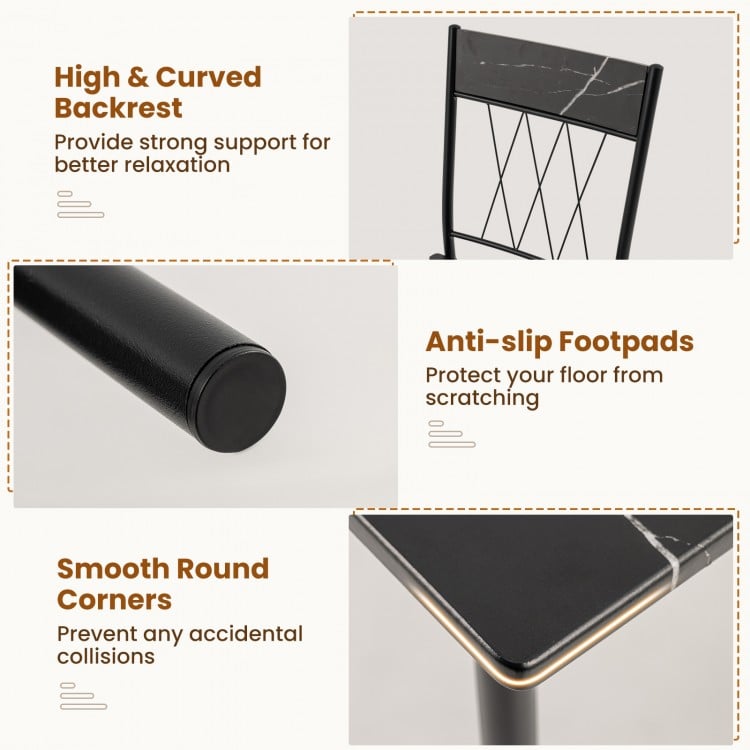 5-Piece Dining Table Set for 4 with Kitchen Table and 4 Dining Chairs