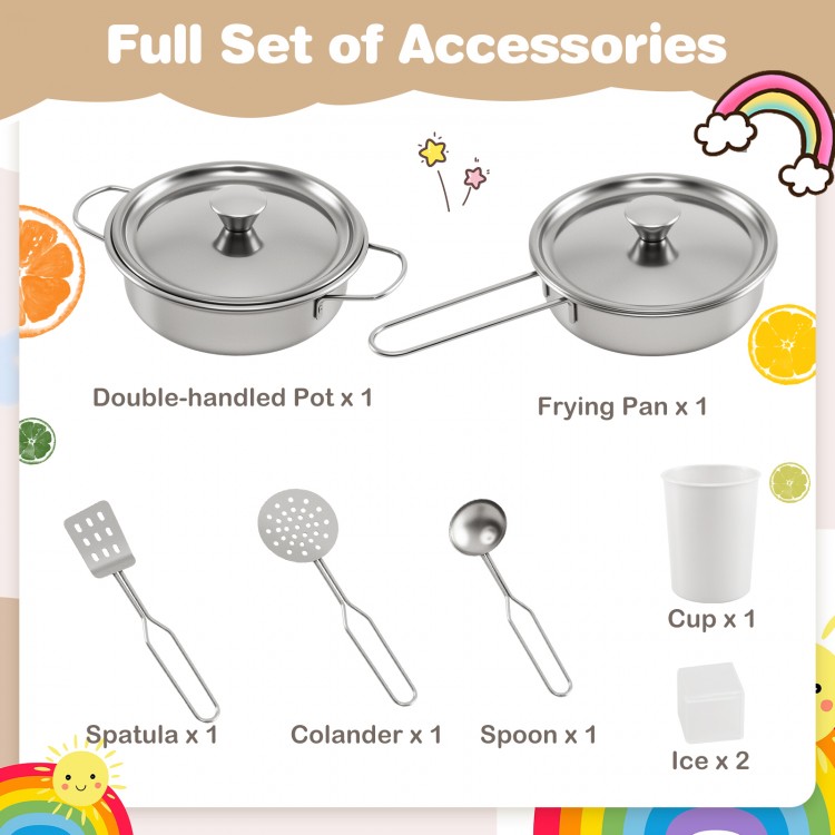 Corner Wooden Play Kitchen with Lights and Sounds Large Pretend Play Kitchen Set