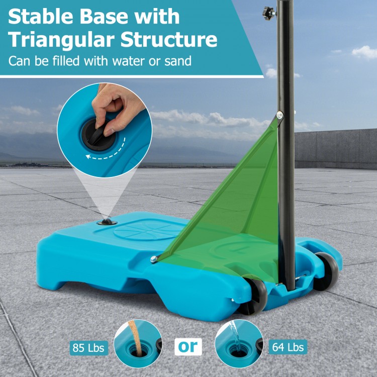 3.8-4.4 Feet Height Adjustable Pool Basketball Hoop for Kids Teens and Adults