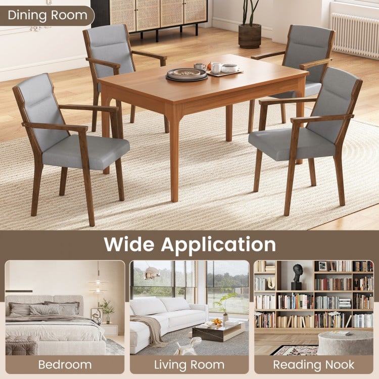 Upholstered Wooden Accent Chairs Set of 2 with High Back and Soft Cushion