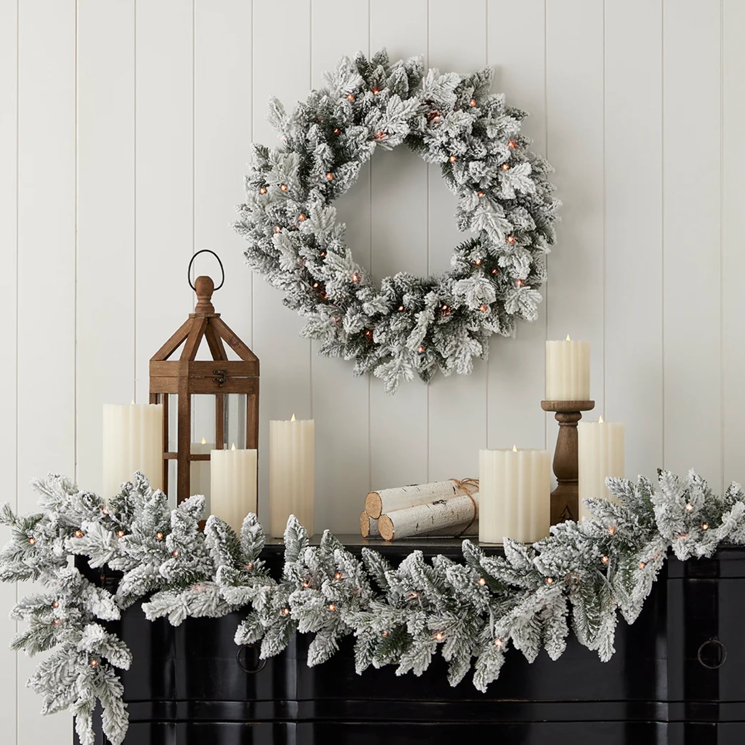 Seasonal LLC 6ft Bluffton Flocked Prelit Garland with RGBW LED Lights and Remote Control