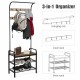 Industrial Coat Shoe Bench Entryway Shelf with 9 Hooks