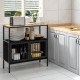 Kitchen Buffet Cabinet with 2 Doors and Open Shelf