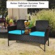 Patented Modern Patio Set with Built-in Coffee Table and Cushions