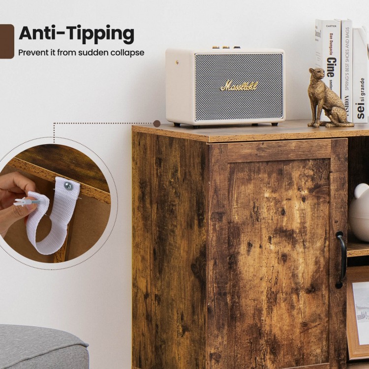 Mid-century Storage Cabinet with Single Door and Adjustable Shelves