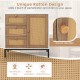 Rattan Sideboard Buffet Cabinet with 1 Door and 3 Drawers
