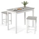 Counter-Height Dining Table and 2 Linen Fabric Padded Bar Stools