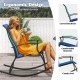 2 Pieces Outdoor Rocking Chairs with Breathable Backrest