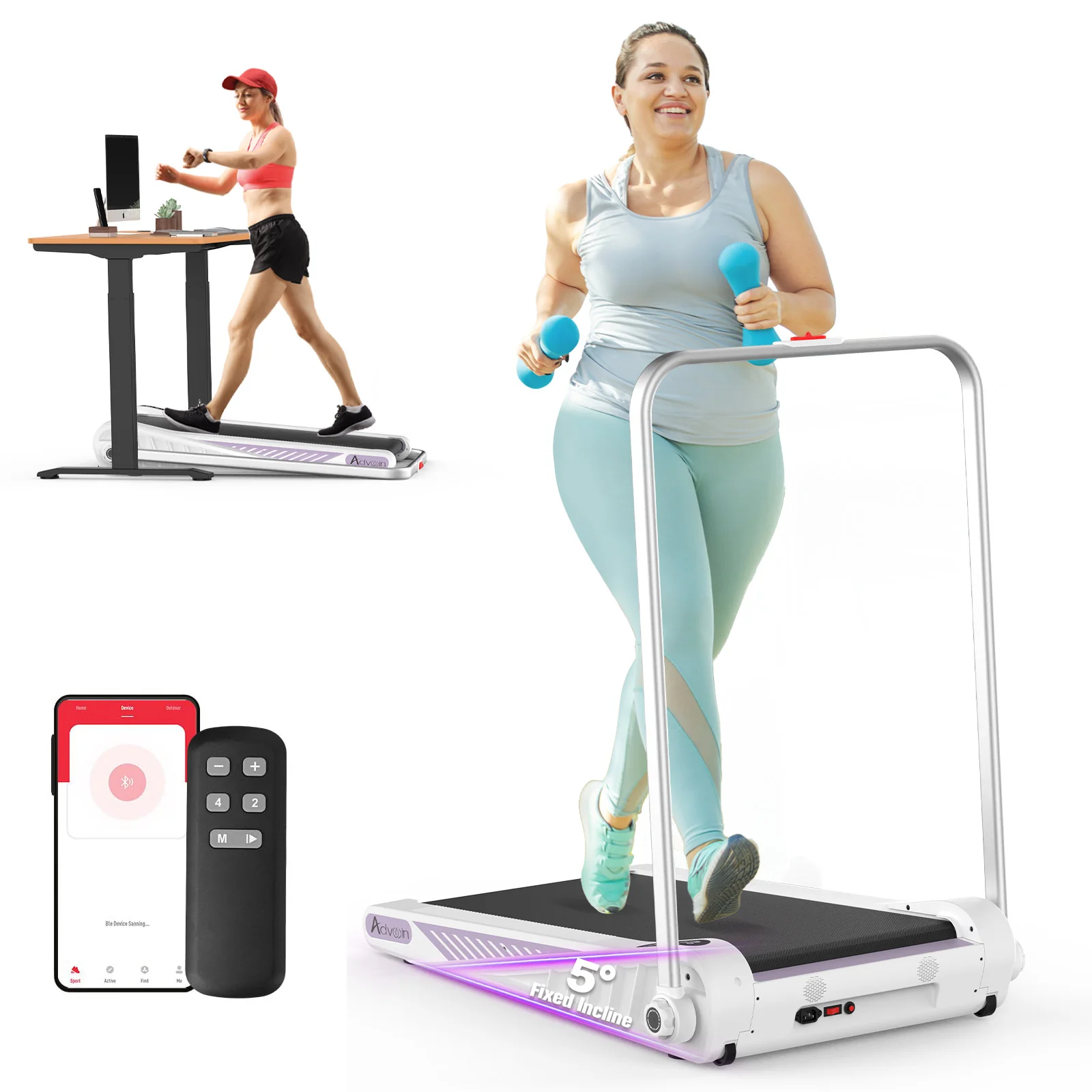 Treadmill Compact Walking Pad White