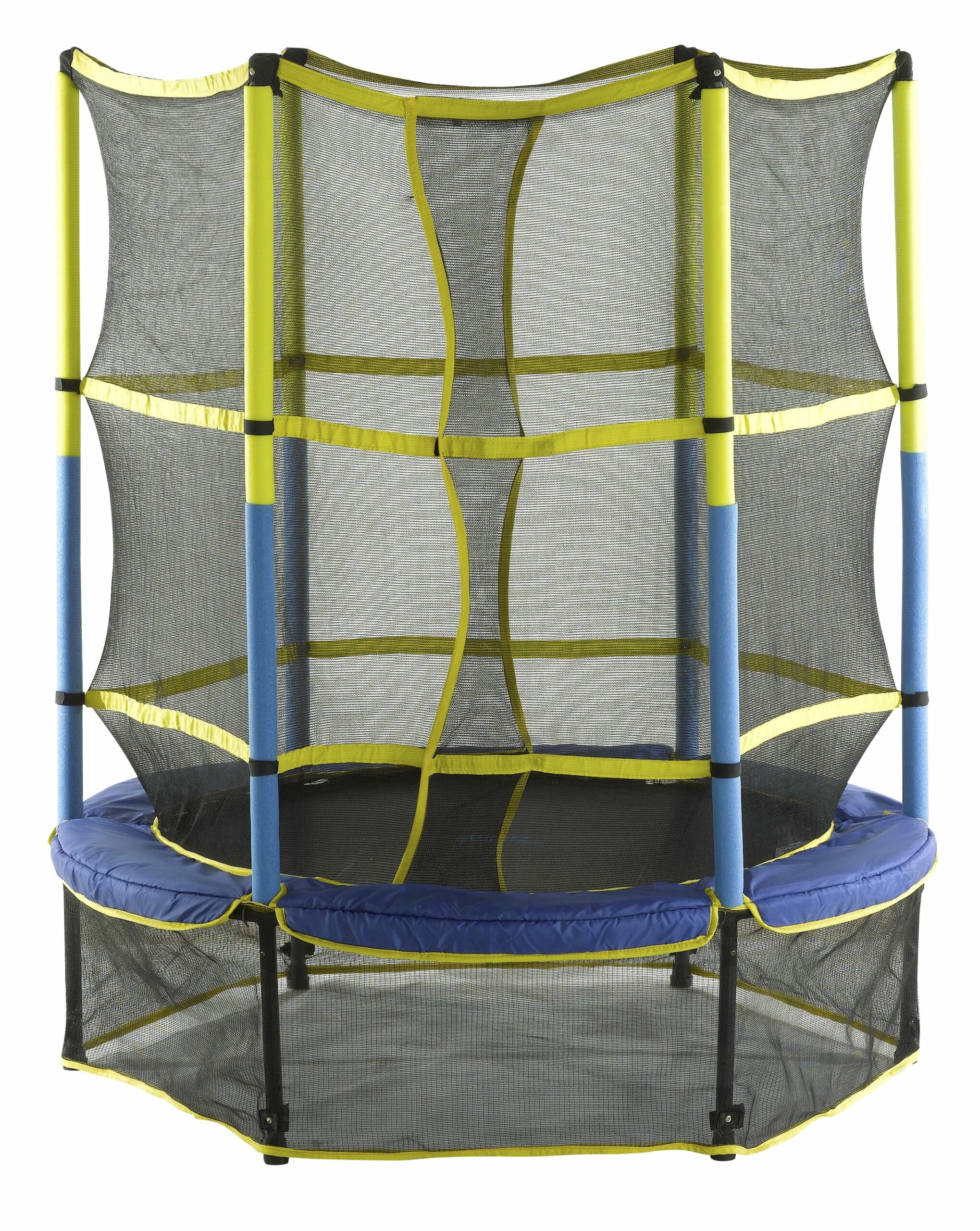 Machrus Upper Bounce 55′′ Kids Trampoline with Safety Enclosure – No-Spring Bungee System, Easy Assembly