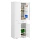 72 Inch Freestanding Kitchen Pantry Cabinet 4 Doors Storage Cupboard Shelves Drawer