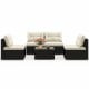 5 Pieces Outdoor Patio Furniture Set with Cushions and Coffee Table