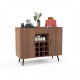 Mid-century Modern Buffet Sideboard Server Cabinet with 9-Bottle Wine Rack