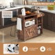 Rolling Kitchen Island Cart with Drop Leaf and Wine Rack
