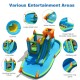 Inflatable Water Slide Kids Bounce House Splash Water Pool with Blower