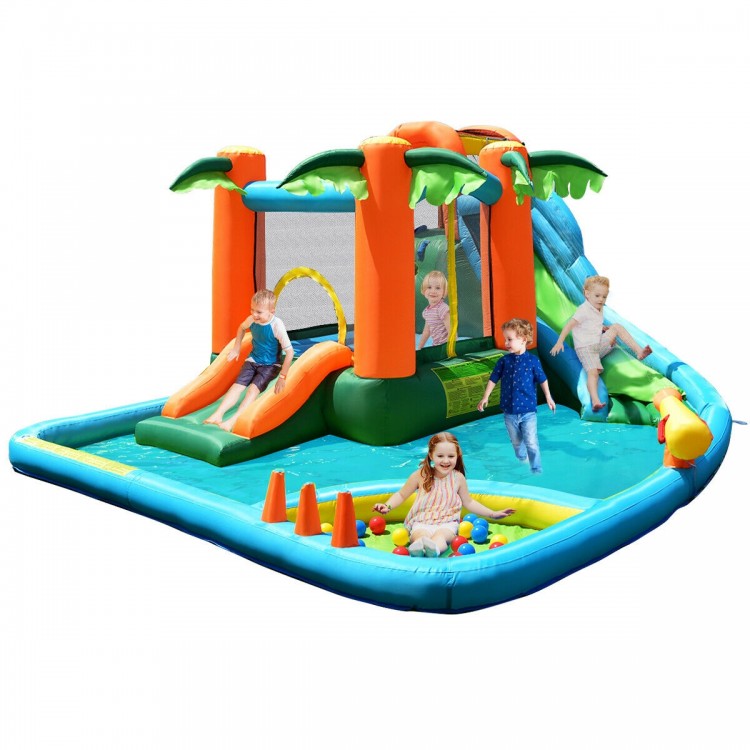7-in-1 Inflatable Slide Bouncer with Two Slides